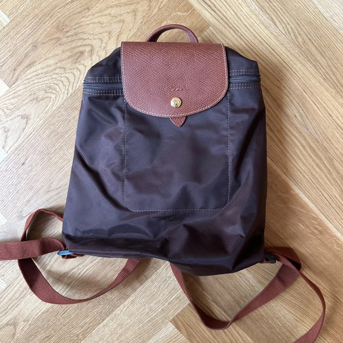 Brun ryggsäck från Longchamp