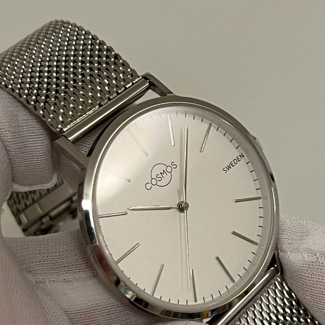 Äkta safir glas Först till kvarn - Oanvänd original Cosmos Sweden Klocka – Mercury i rostfritt stål - 2