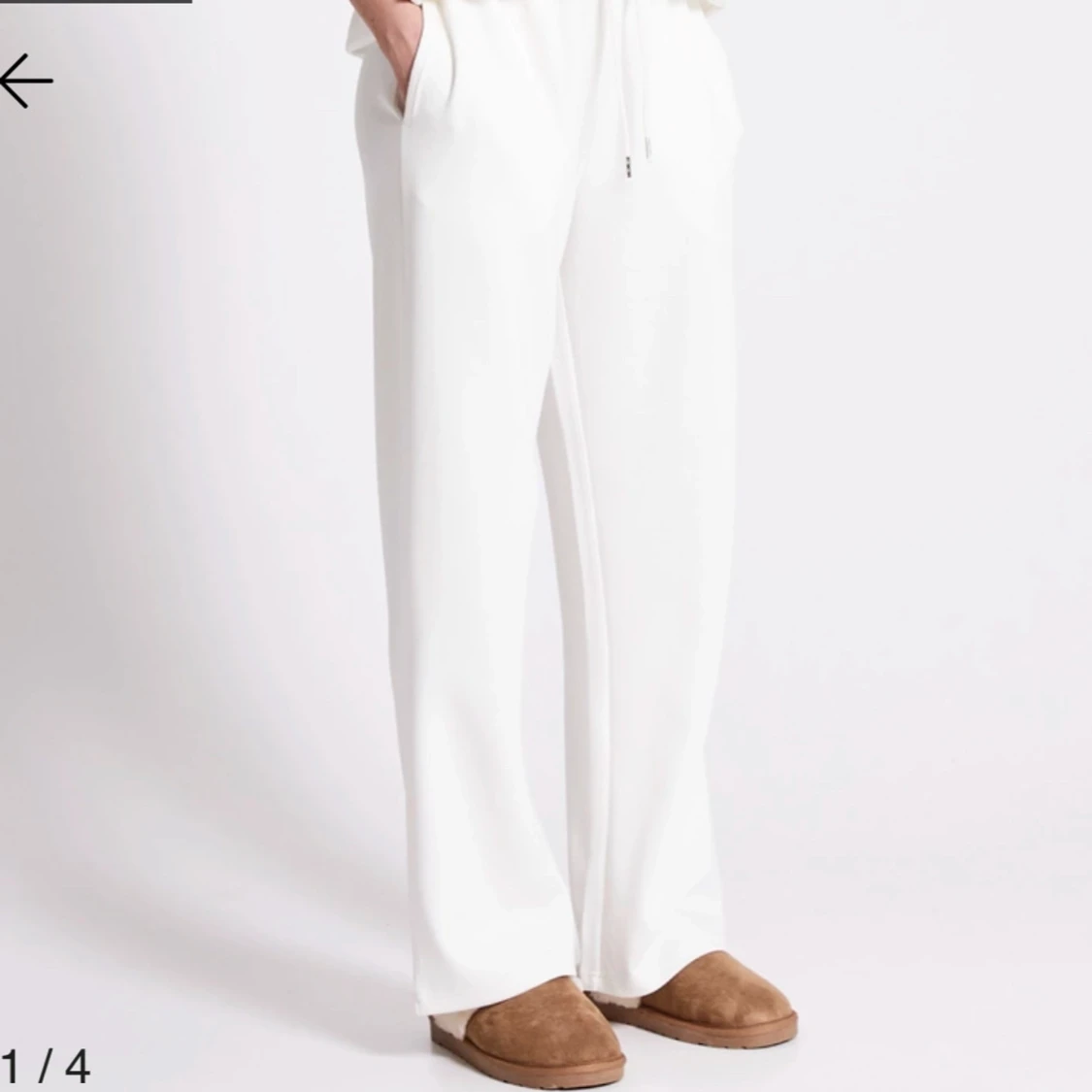 Vita mjukisbyxor med dragsko - 1