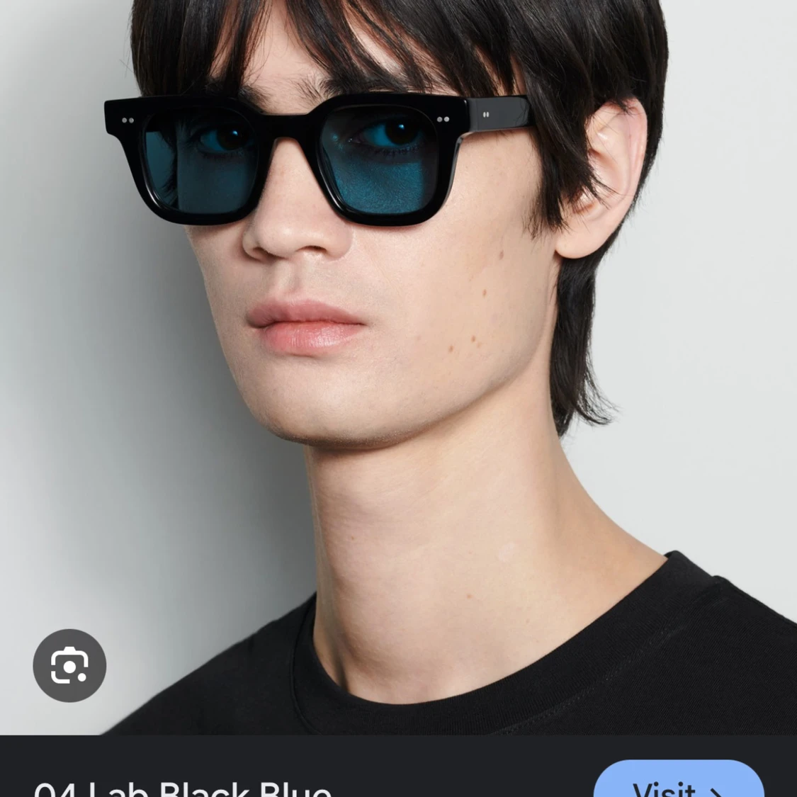 Svarta solglasögon med blå linser - 2