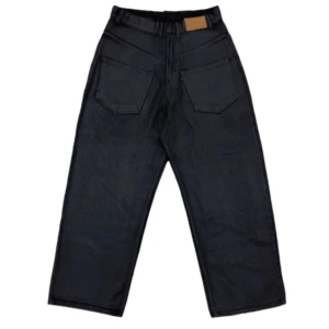 Project G/R - Project G/R backward jeans in coated black denim. Sz 2