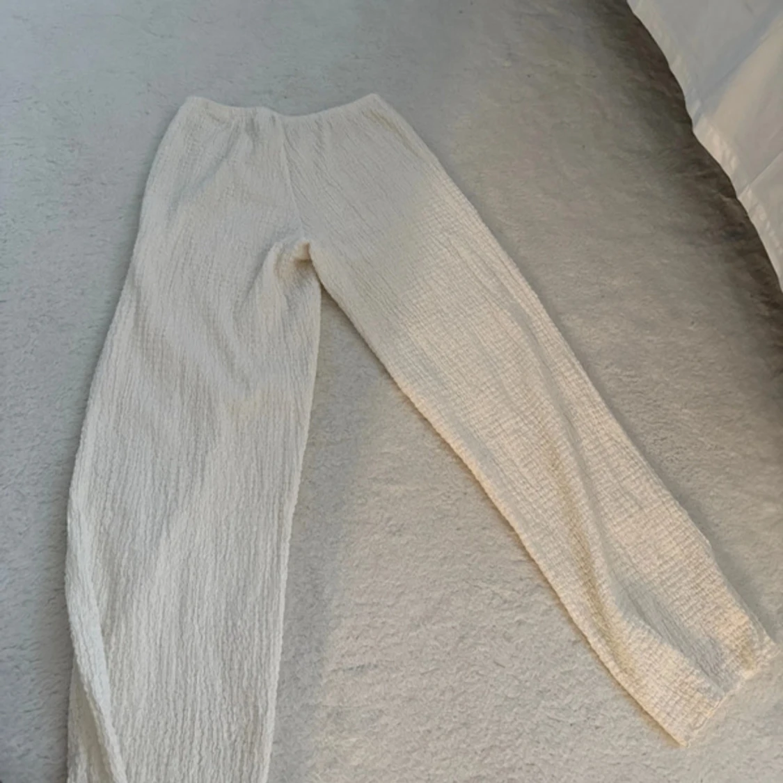 Beiga vida byxor med struktur - 2