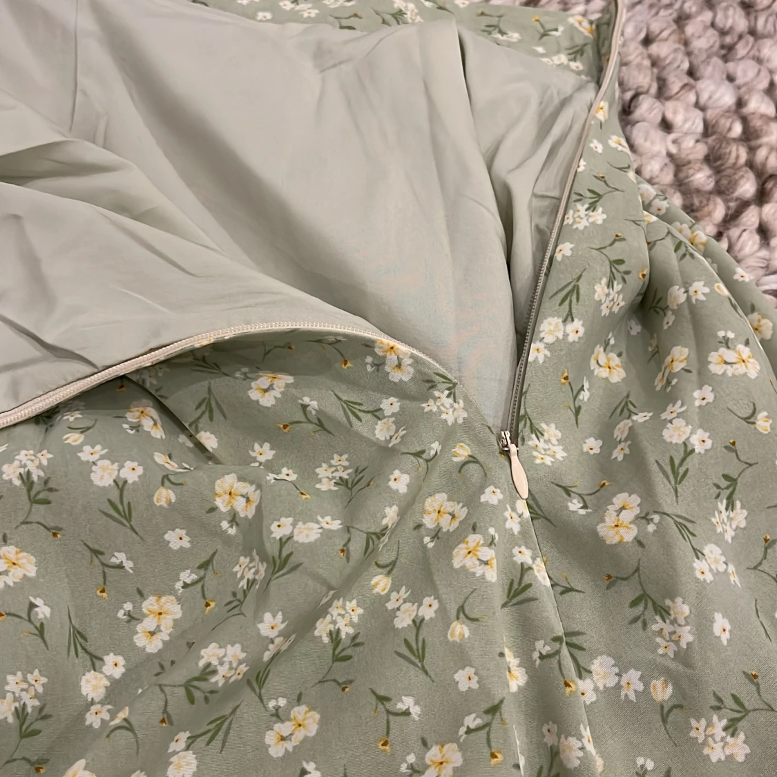 Grön blommig kjol - 1