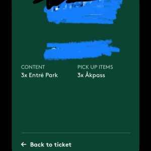 Liseberg biljetter idag - 3  entrébiljetter och åkpass till Liseberg idag.                              Dem gäller tills 22.00