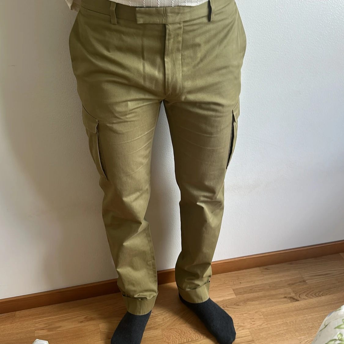 Olivgröna Gant-byxor med raka ben