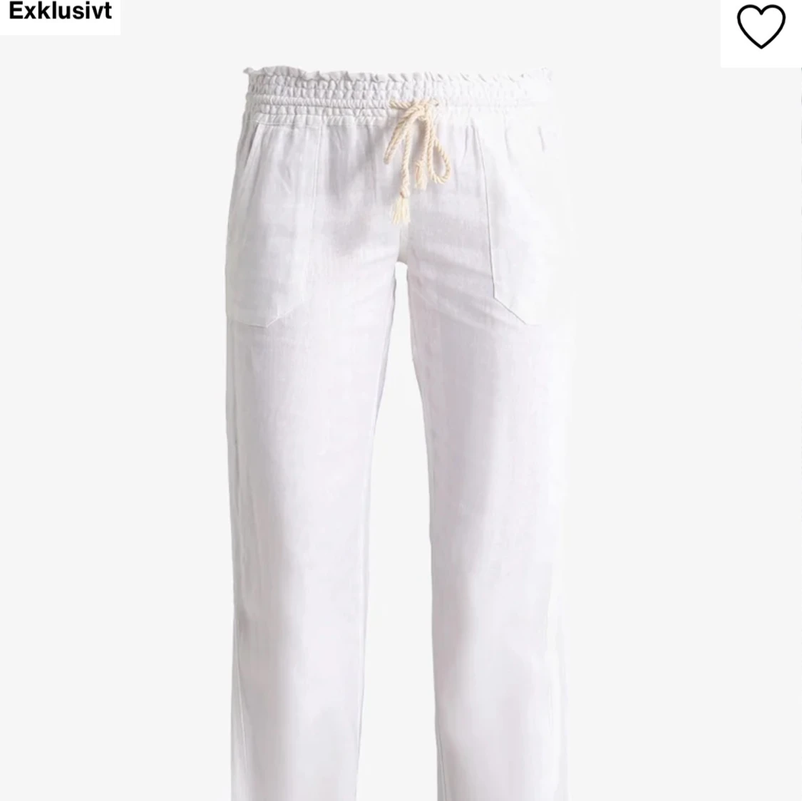 Vita linnebyxor med snörning  - 1