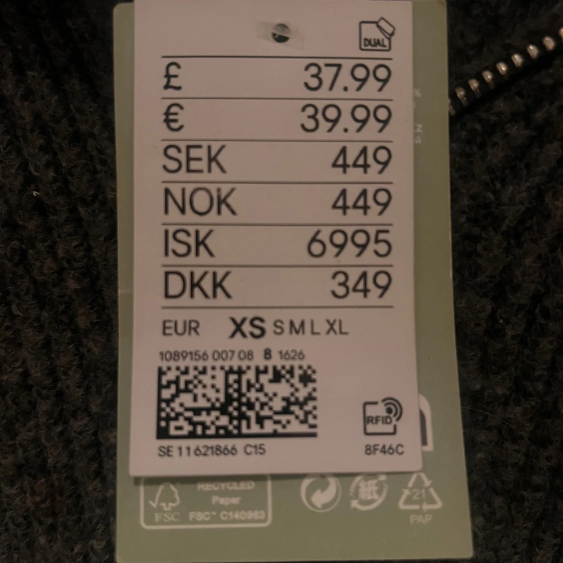Mörkgrå stickad half zip-tröja H&M - 2
