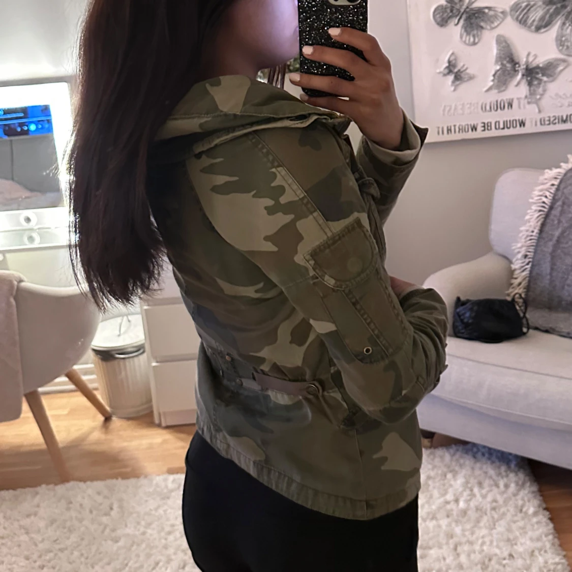 Camouflage vindjacka med dragkedja - 1