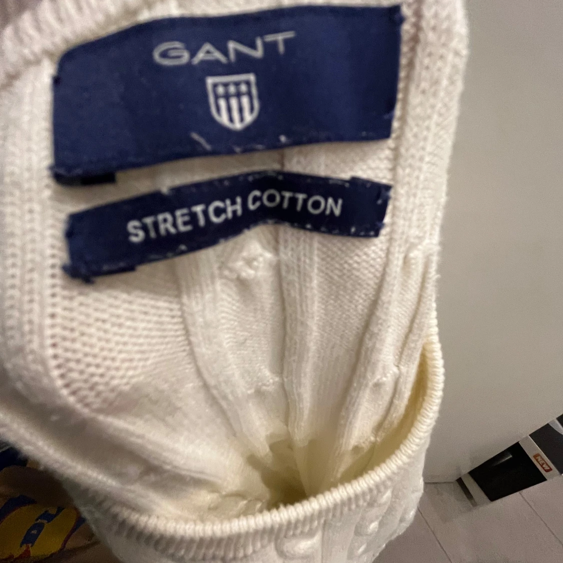 Vit kabelstickad tröja från GANT - 3