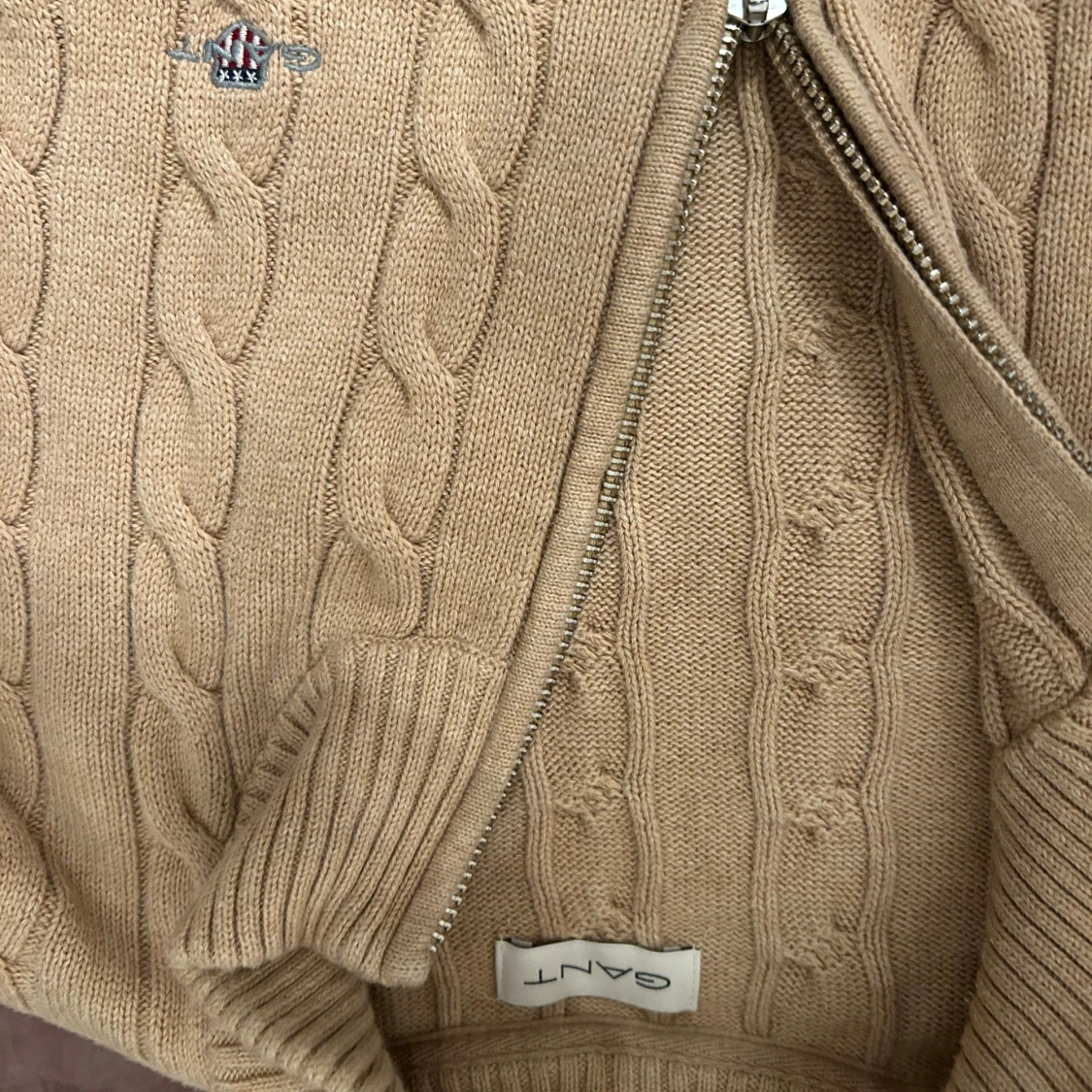 Beige halvzip-tröja från GANT - 1