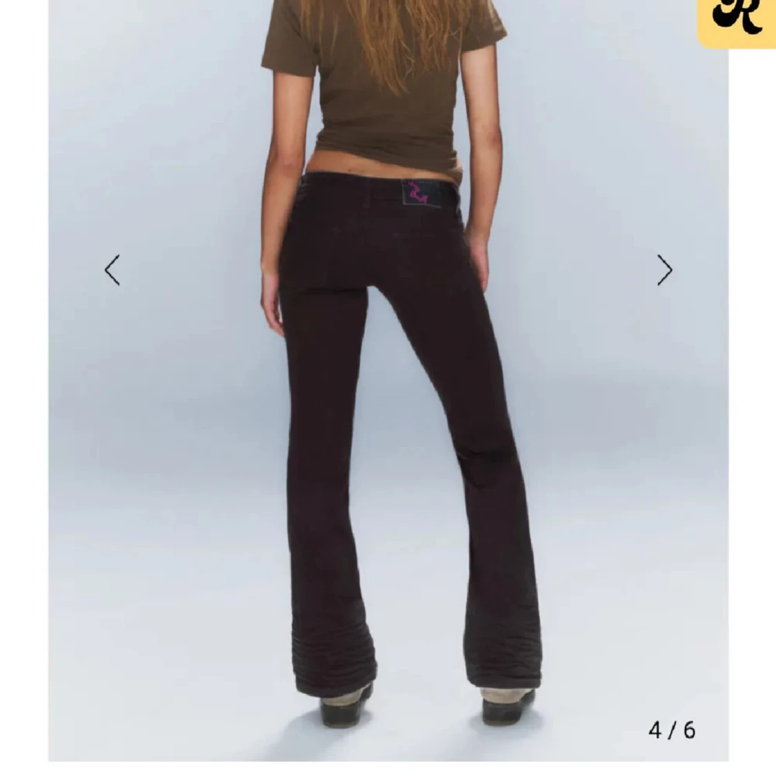 Svarta lowwaist bootcut byxor - 1