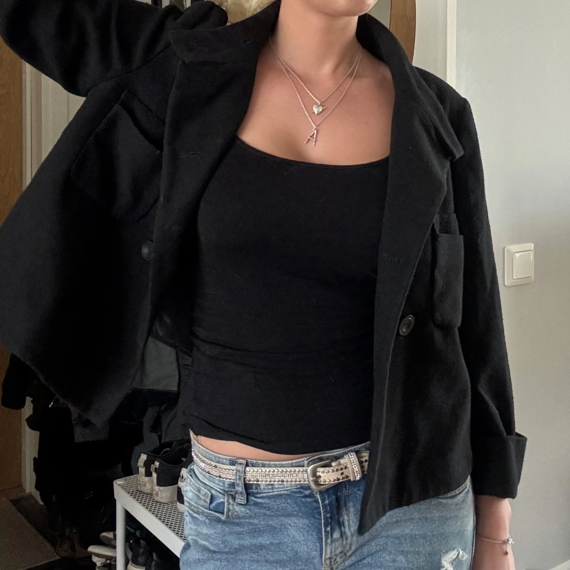 Svart kappa med trekvart ärmar - 3