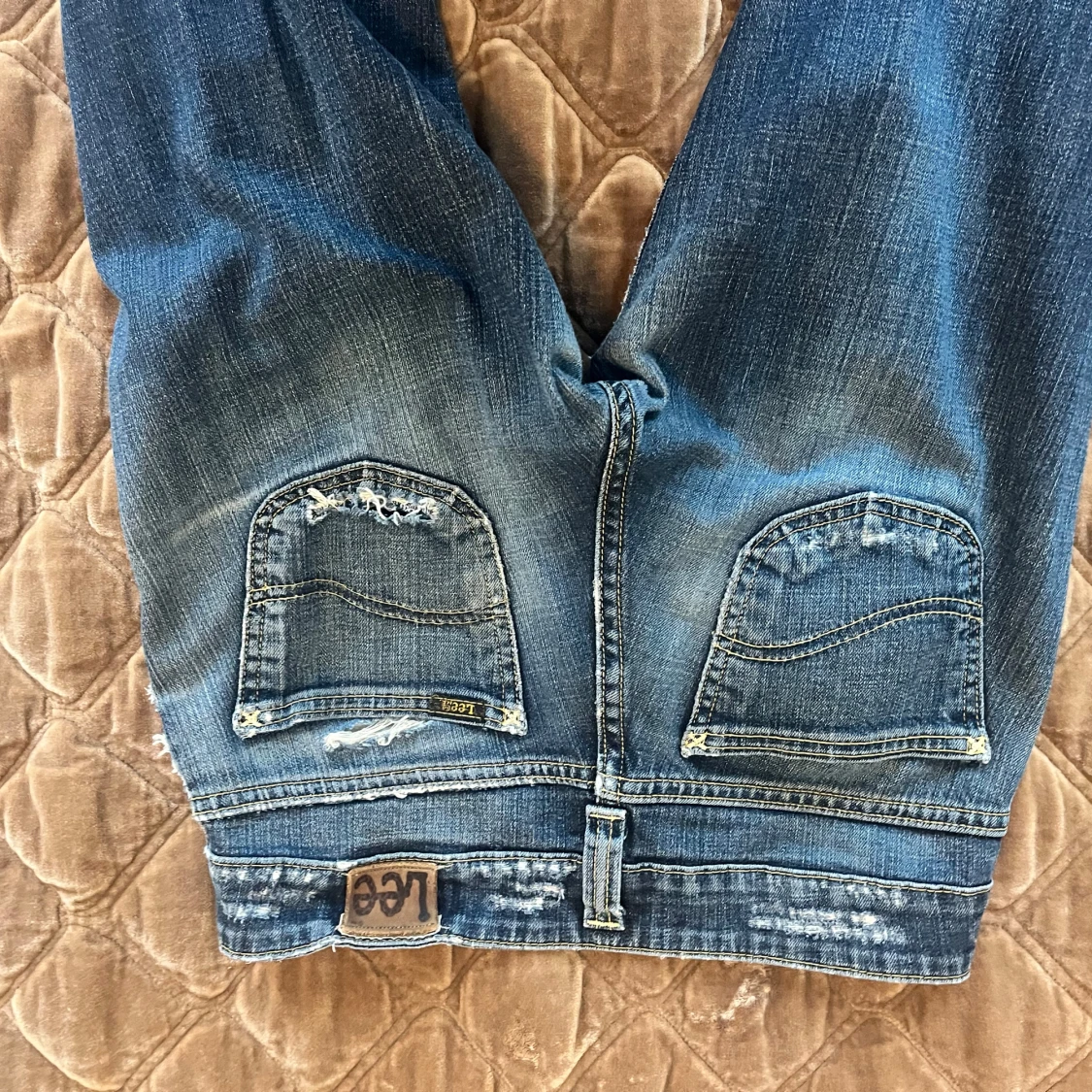 Blå lågmidjade bootcut jeans från Lee - 3