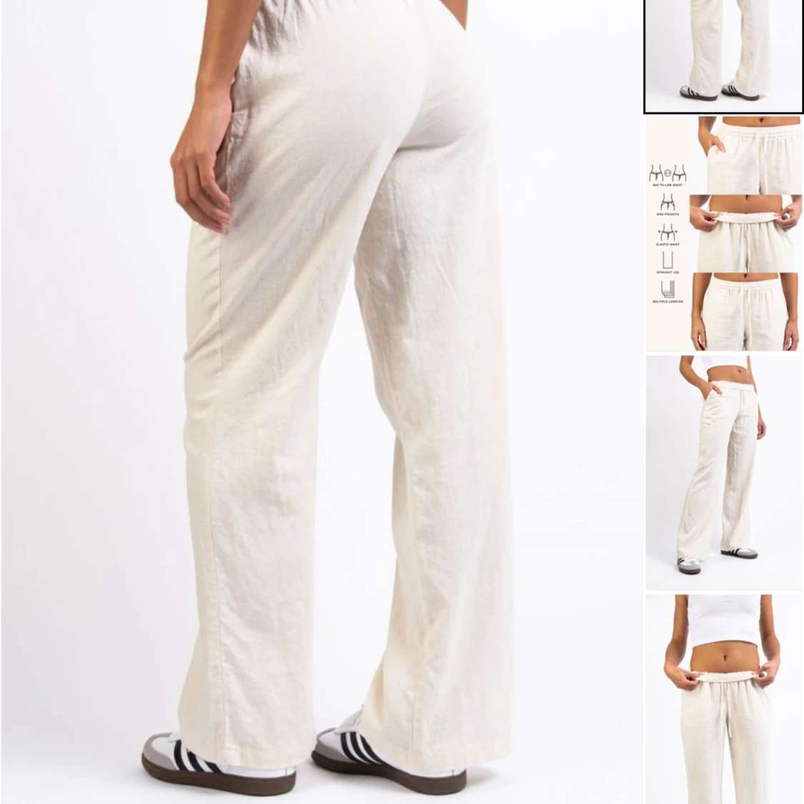 Beigea linnebyxor  - 1