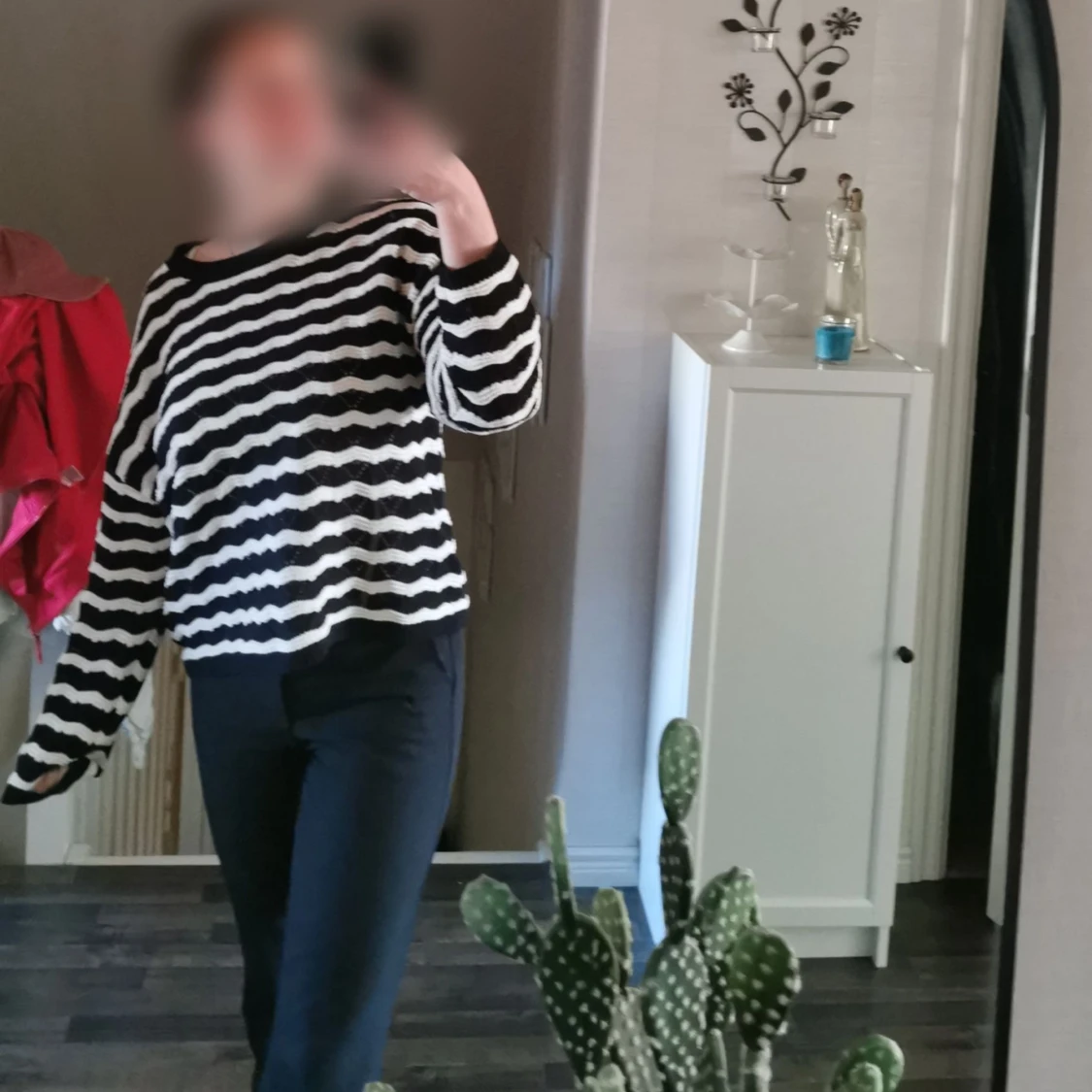 Randig stickad tröja  - 1