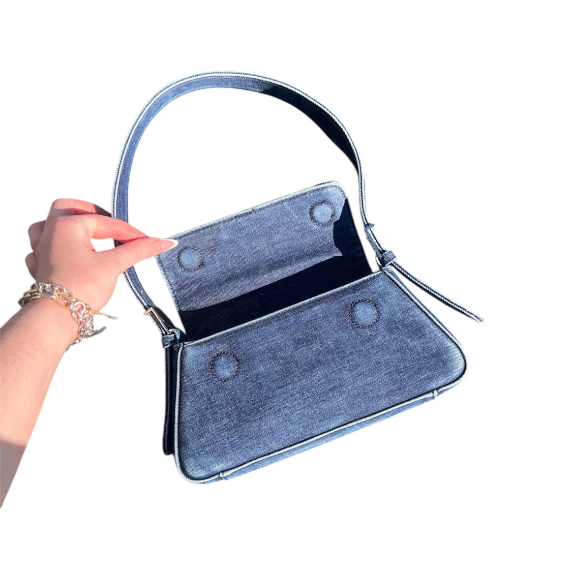 Jeansblå Zara handväska - 2