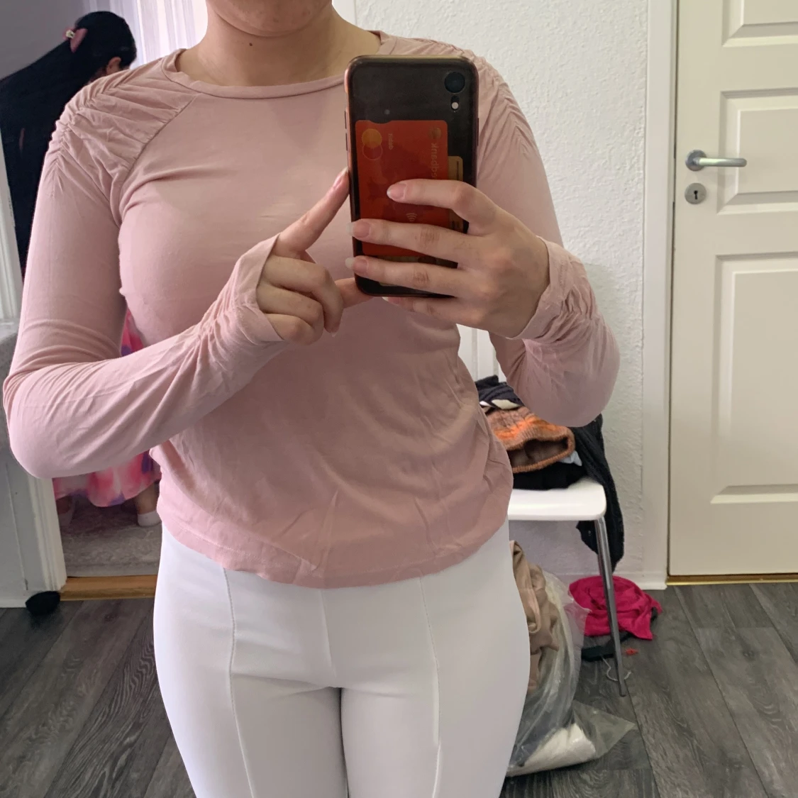 Ljusrosa långärmad topp från C