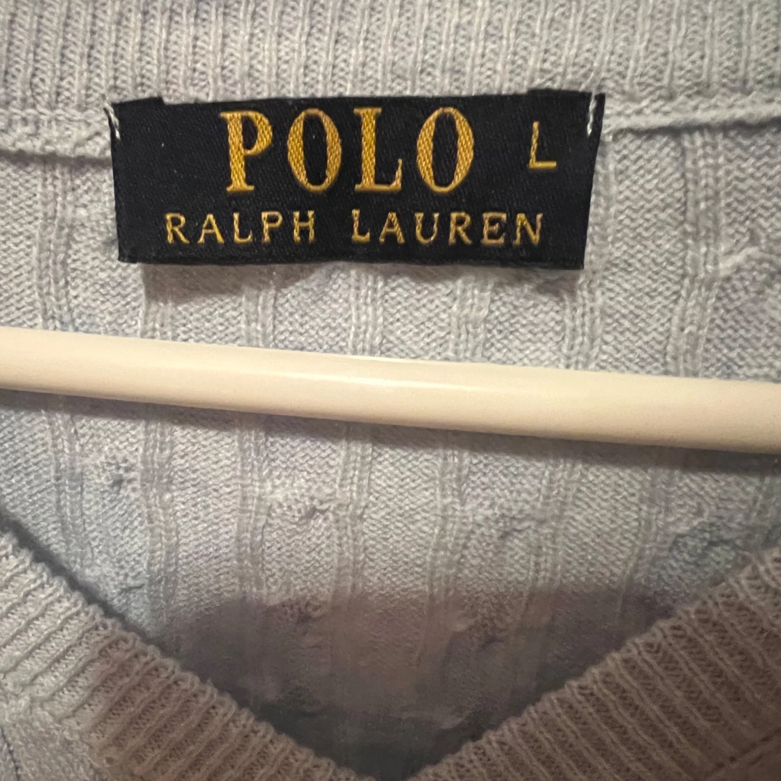 Ljusblå kabelstickad tröja från Polo Ralph Lauren - 2