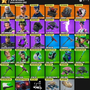 OG Fortnite konto - Hej! Säljer nu mitt fortnite konto, innehar över 400 skins med bland annat purple skull trooper, pink ghoul etcetera. Jag är den enda ägaren och köpte fortnite via pre-realease med ultimate upgrade pack. Säljes enbart till seriösa, föredras att ses eller kunna prata för att affären ska bli så smidig som möjlig. Länkar mitt locker här https://fortnite.gg/locker?id=526729 enbart seriösa köpare. Mvh Robban
