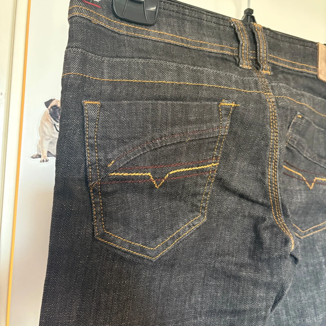 Mörkblå Diesel jeans med kontrastsömmar - 3