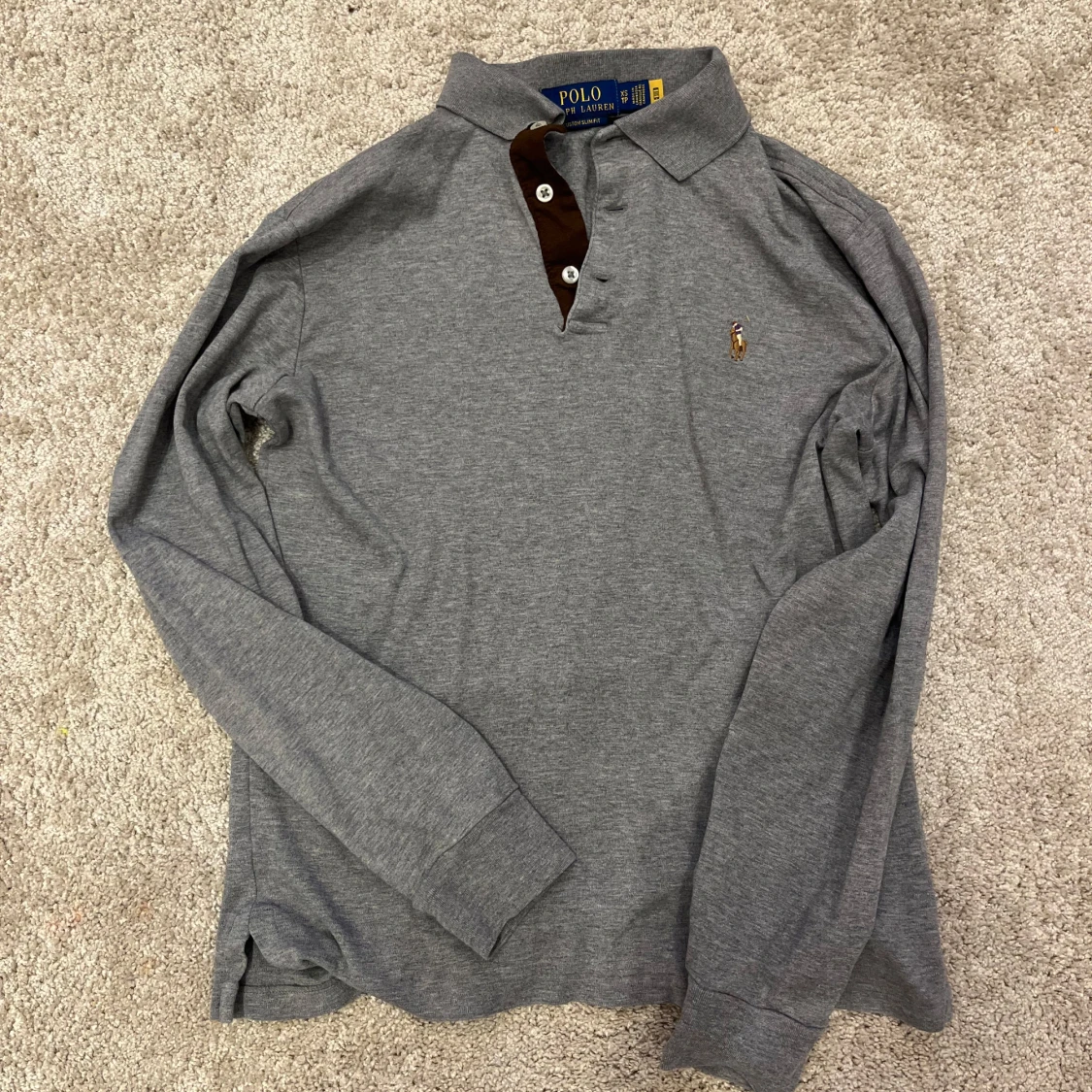 Grå långärmad pikétröja Polo Ralph Lauren - 1