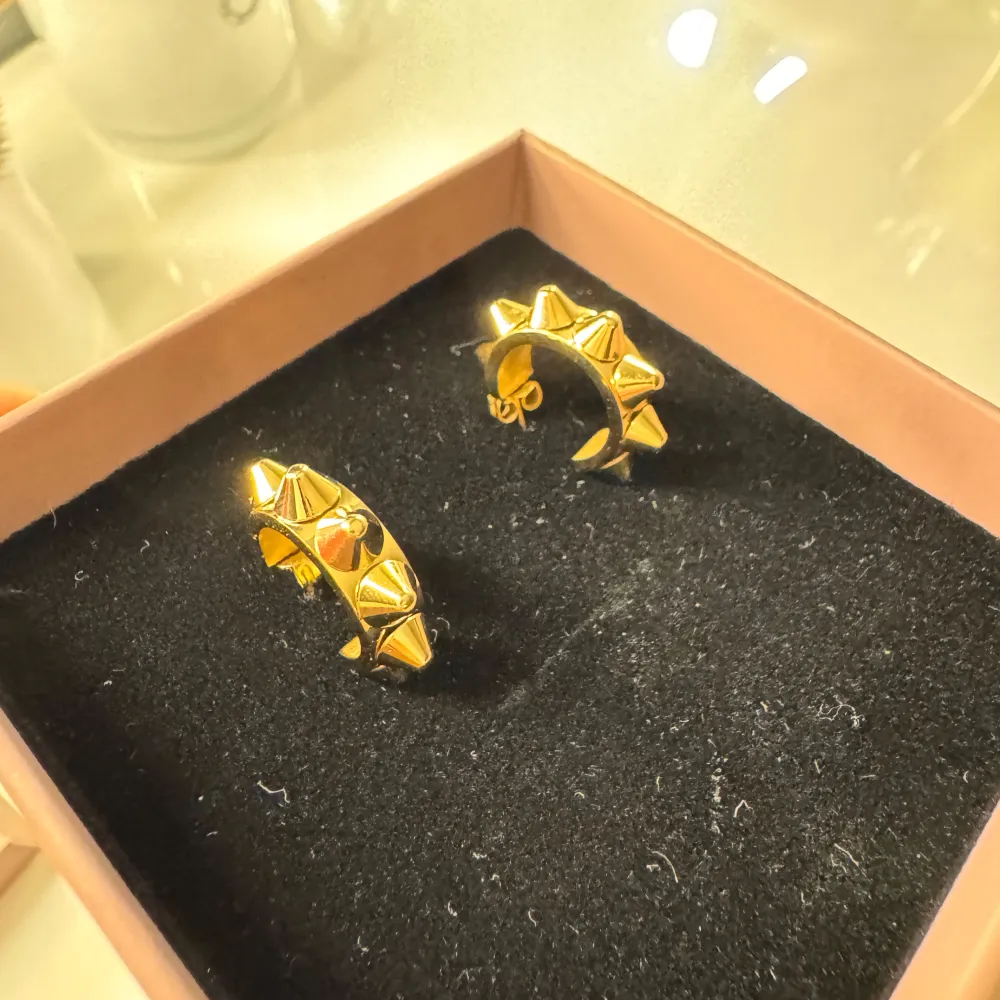 Säljer mina trendiga peak örhängen från Edblad eftersom jag inte längre använder dem. De är i mycket fint skick och självklart är de spritade. Skriv vid eventuella frågor!💗☺️. Asusteet.