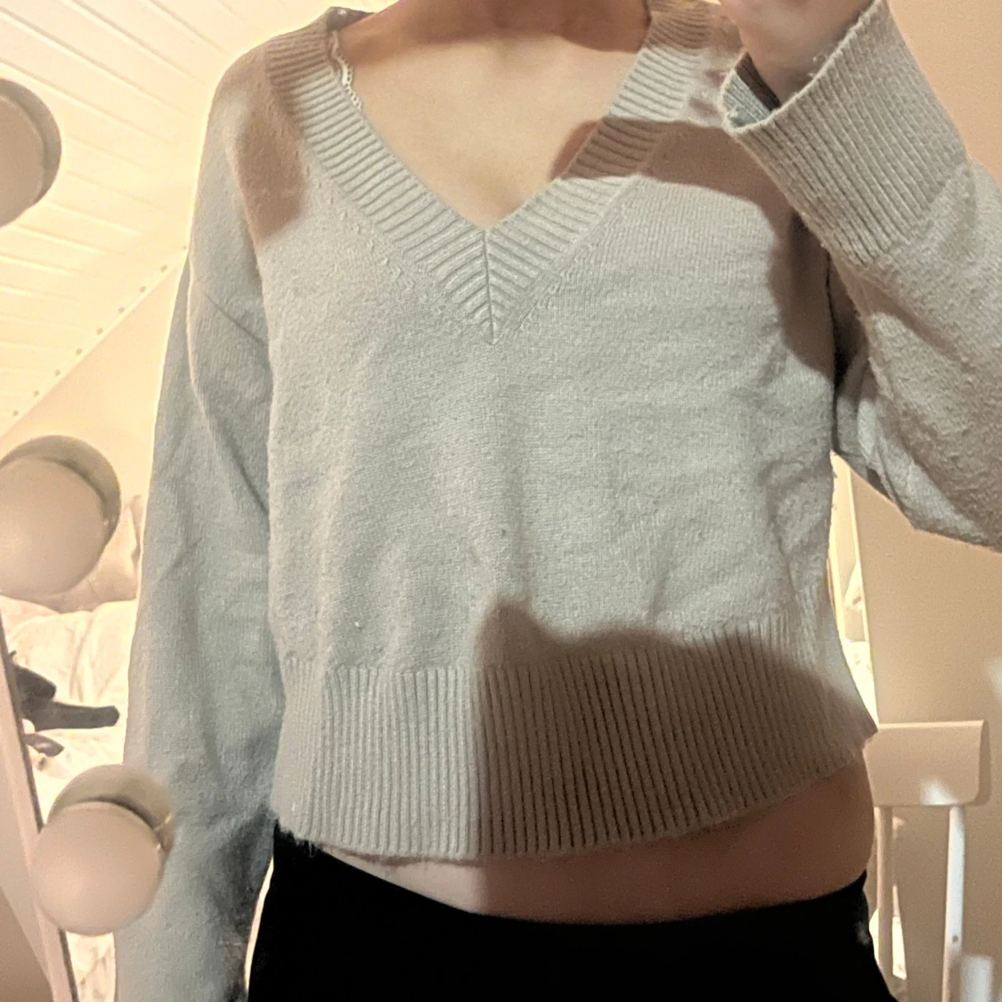 Beige stickad tröja