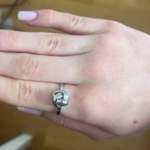 Silverfärgad ring med knutdesign - Elegant silverfärgad ring med en unik knutdesign. Ringen är från Edblad i storlek M