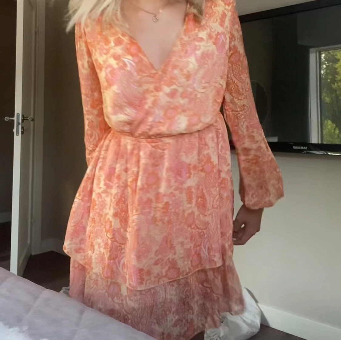 Orange klänning  - 3