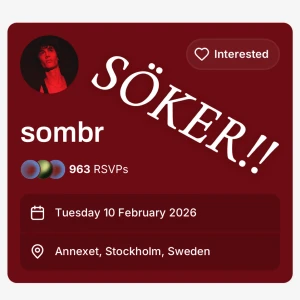 Söker sombr biljetter - Söker 2 biljetter till sombr i antingen Stockholm eller Köpenhamn!! Betalar nästan vad som, hör av er även om ni bara har en biljett🫶🏻
