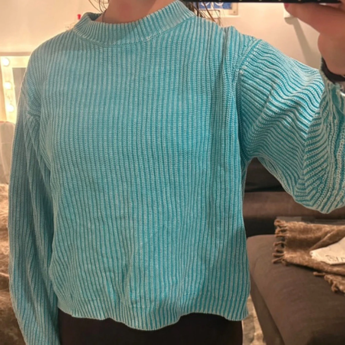 Turkos stickad tröja från C.W. - 2