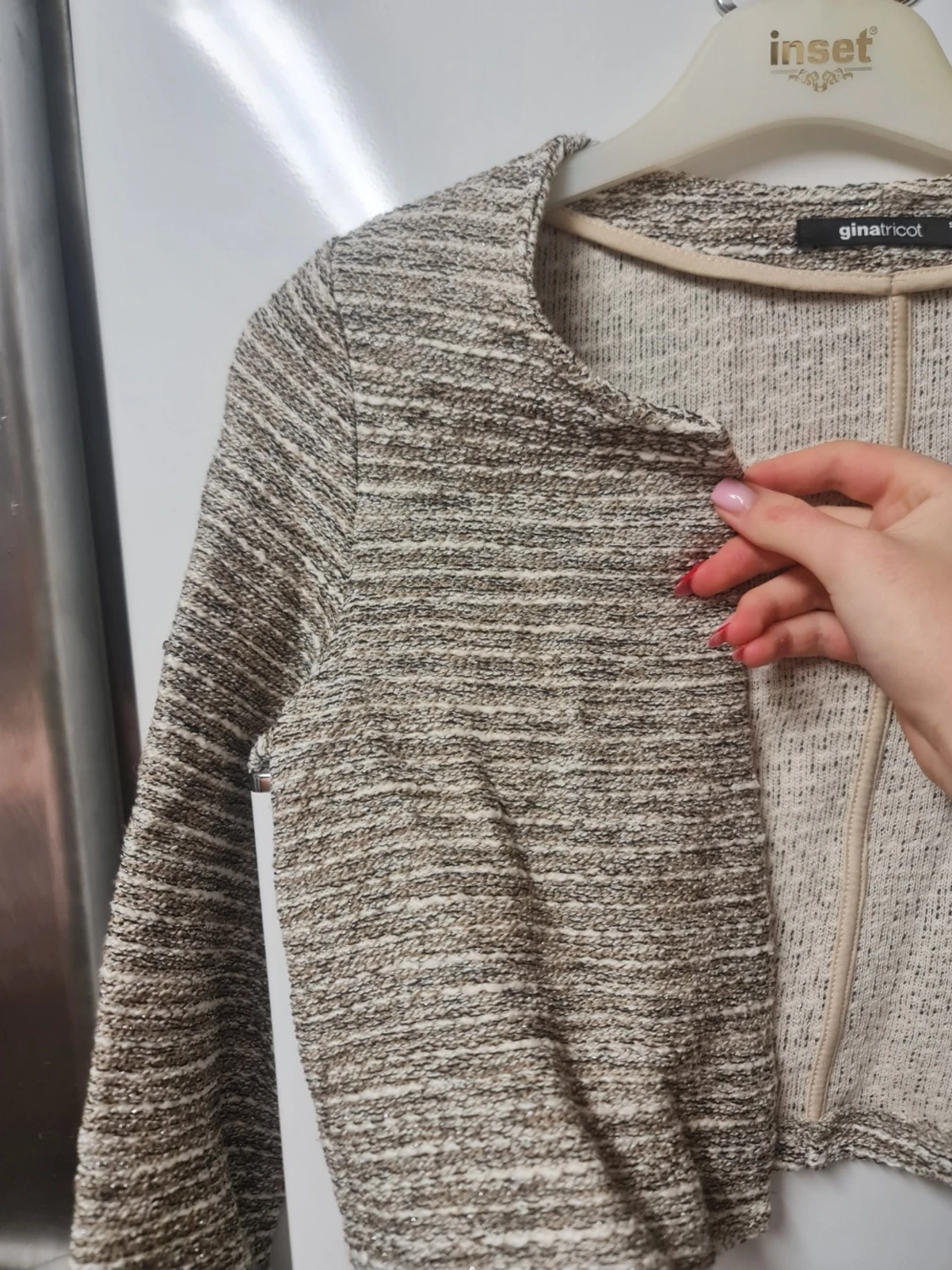 Randig croppad kofta från Gina Tricot - 1