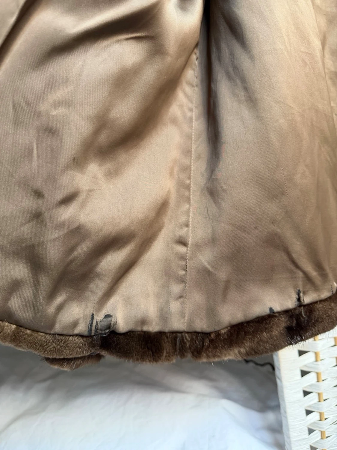 Brun pälsjacka Mink - 5