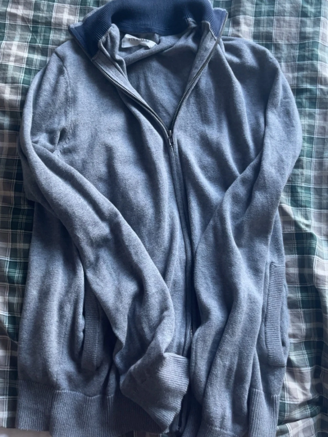 Grå kofta med dragkedja från Pier One