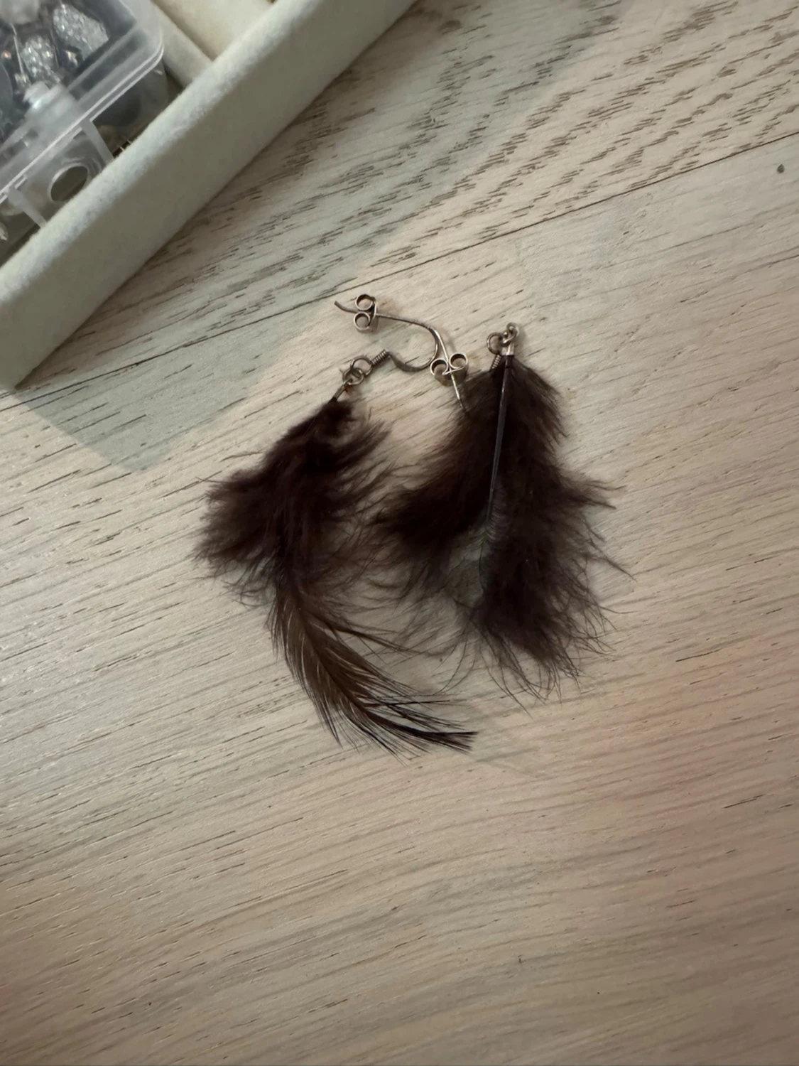 Bruna fjäderörhängen