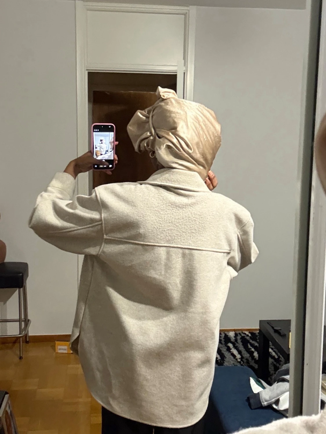 Beige overshirt med fickor - 3