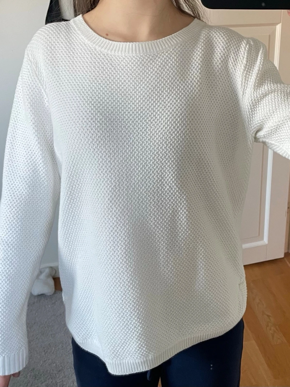 Vit stickad tröja