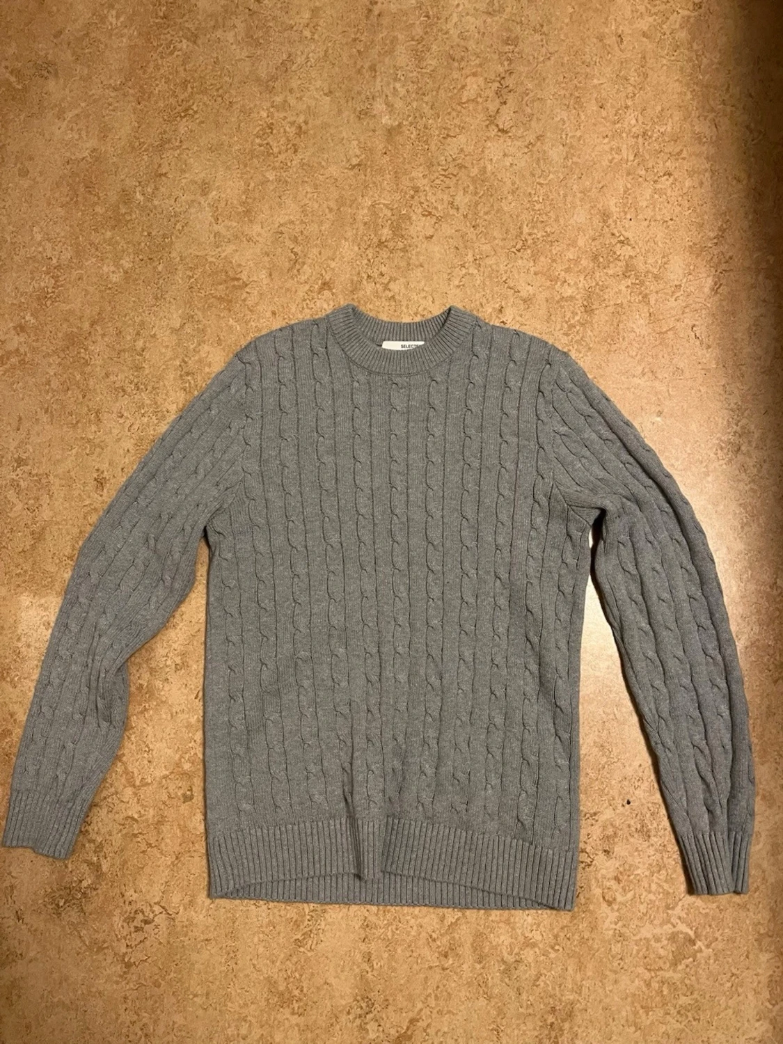 Grå kabelstickad tröja Selected Homme - 1