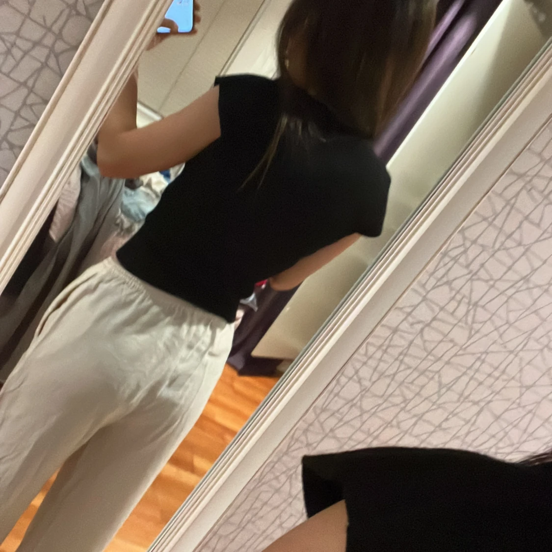 Beiga linnebyxor med snörning från H&M - 2