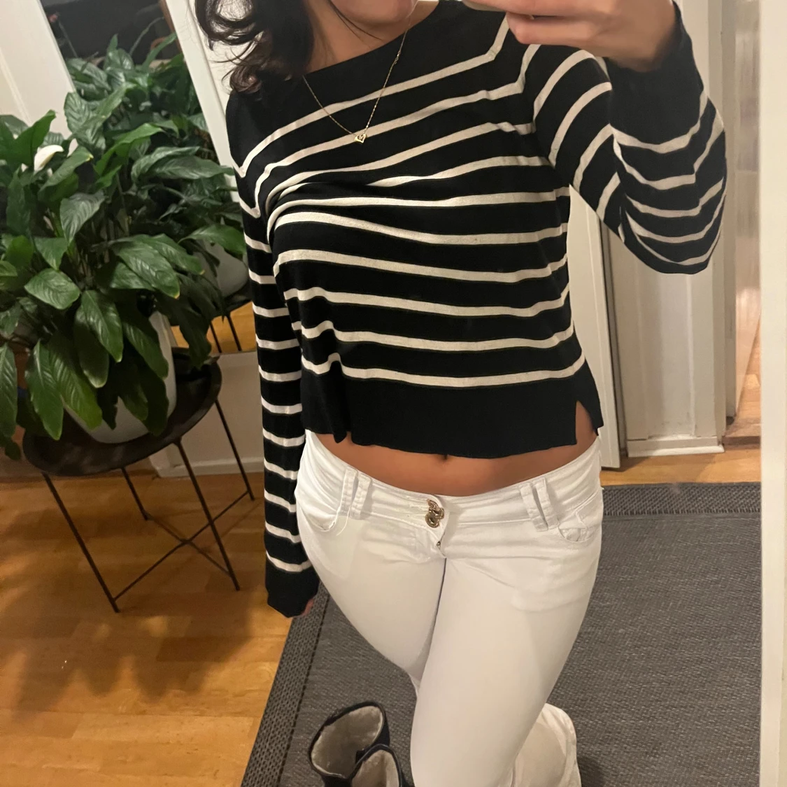 Randig stickad tröja