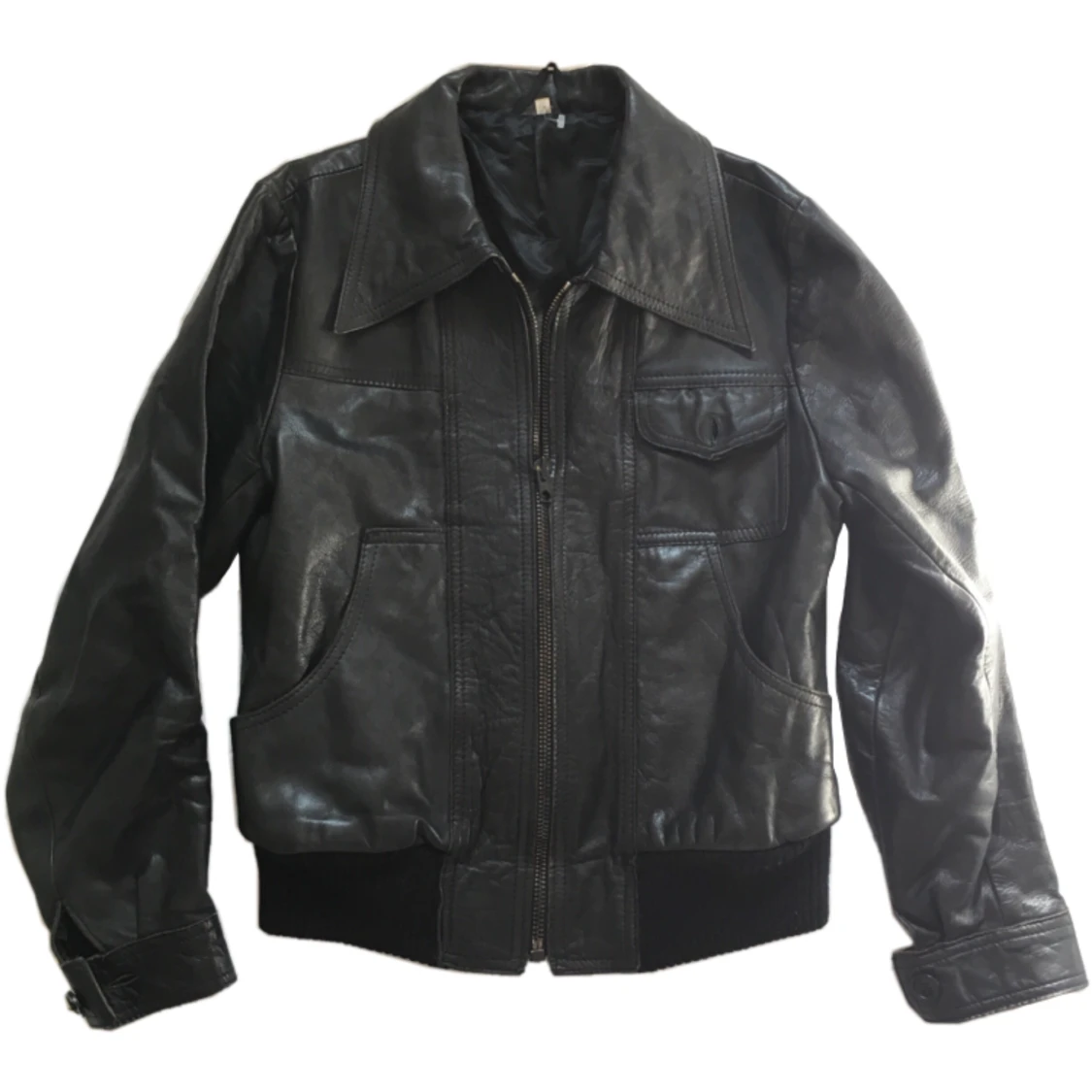 Vintage skinnjacka/ läderjacka, 70tal