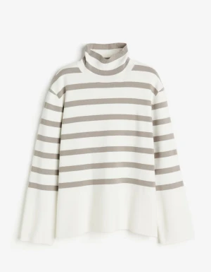 Randig polotröja i beige och vitt - Helt nytt skick 