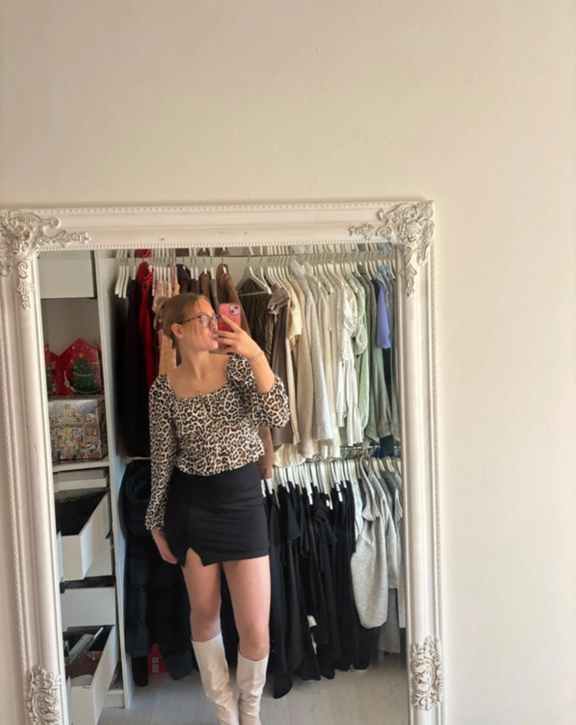  Långärmad leopard topp - 5