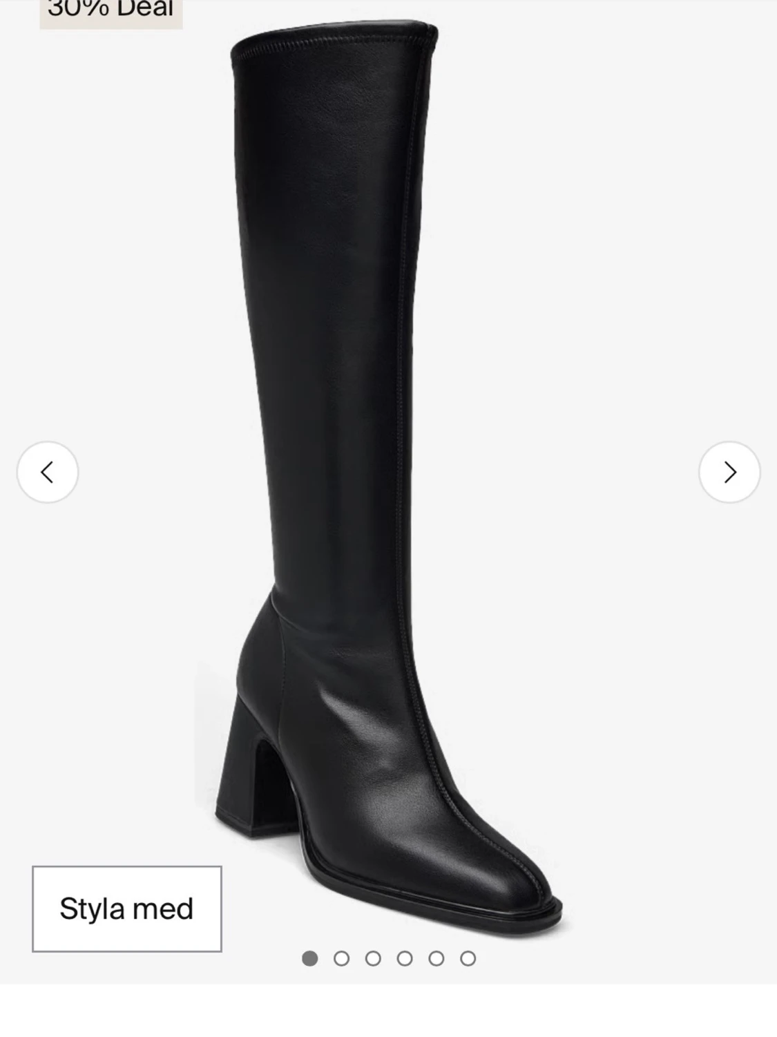 Svarta höga stövlar med blockklack - 1