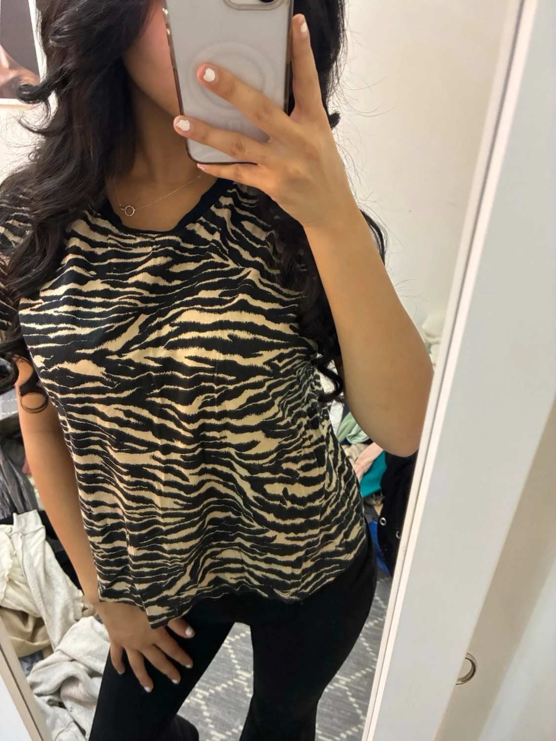 Zebramönstrad croppad topp - 2
