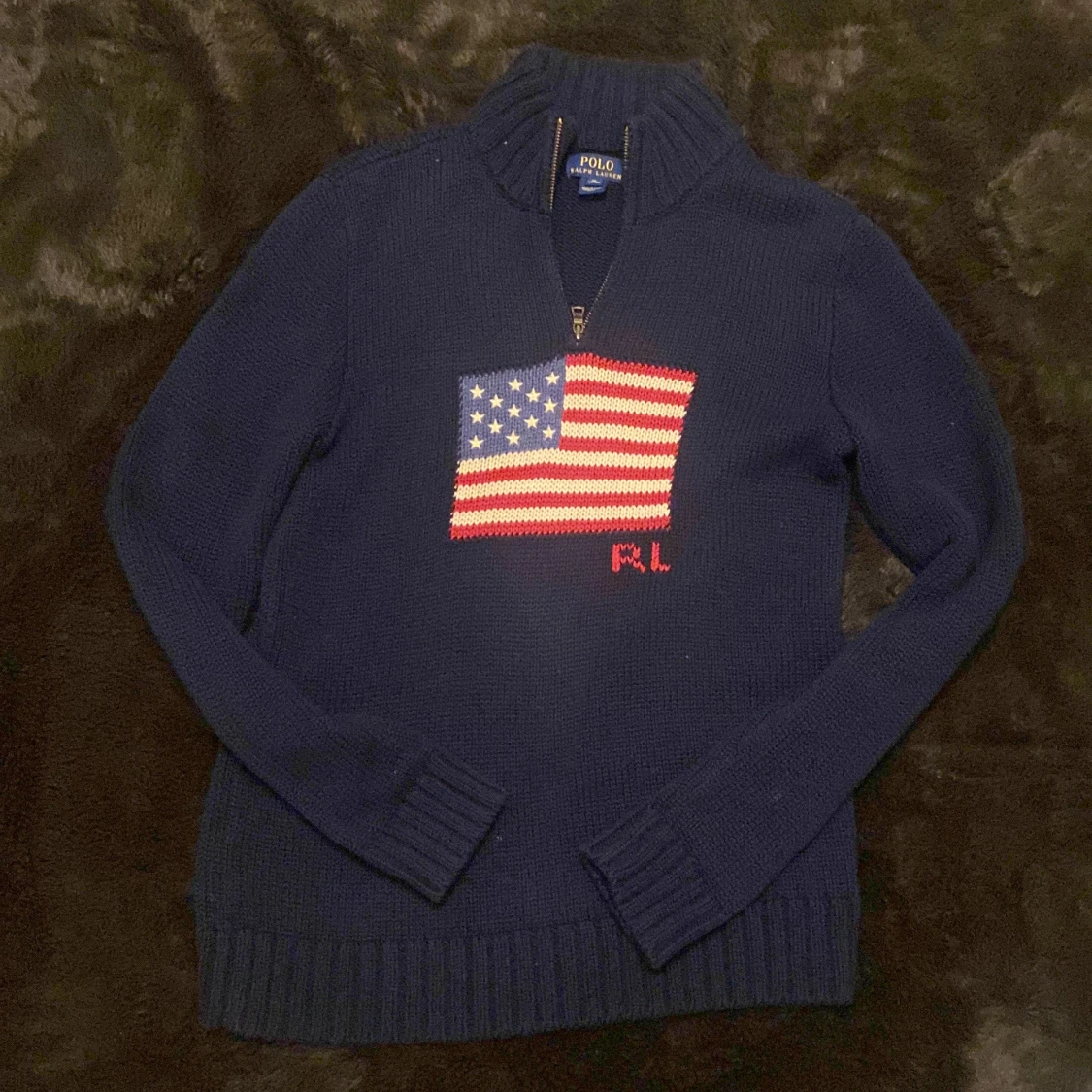 Mörkblå stickad tröja Polo Ralph Lauren - 4