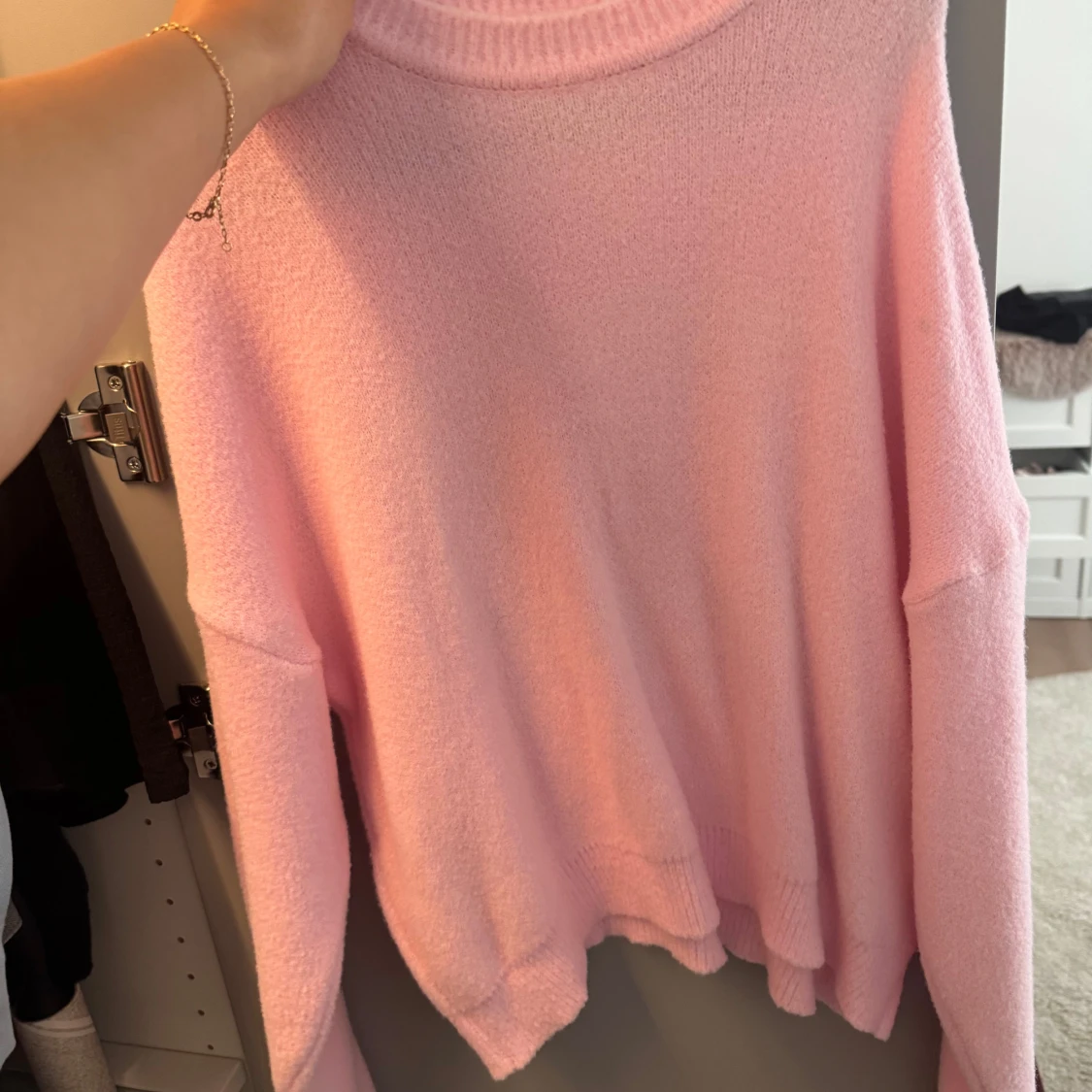 Ljusrosa oversized stickad tröja Giysa