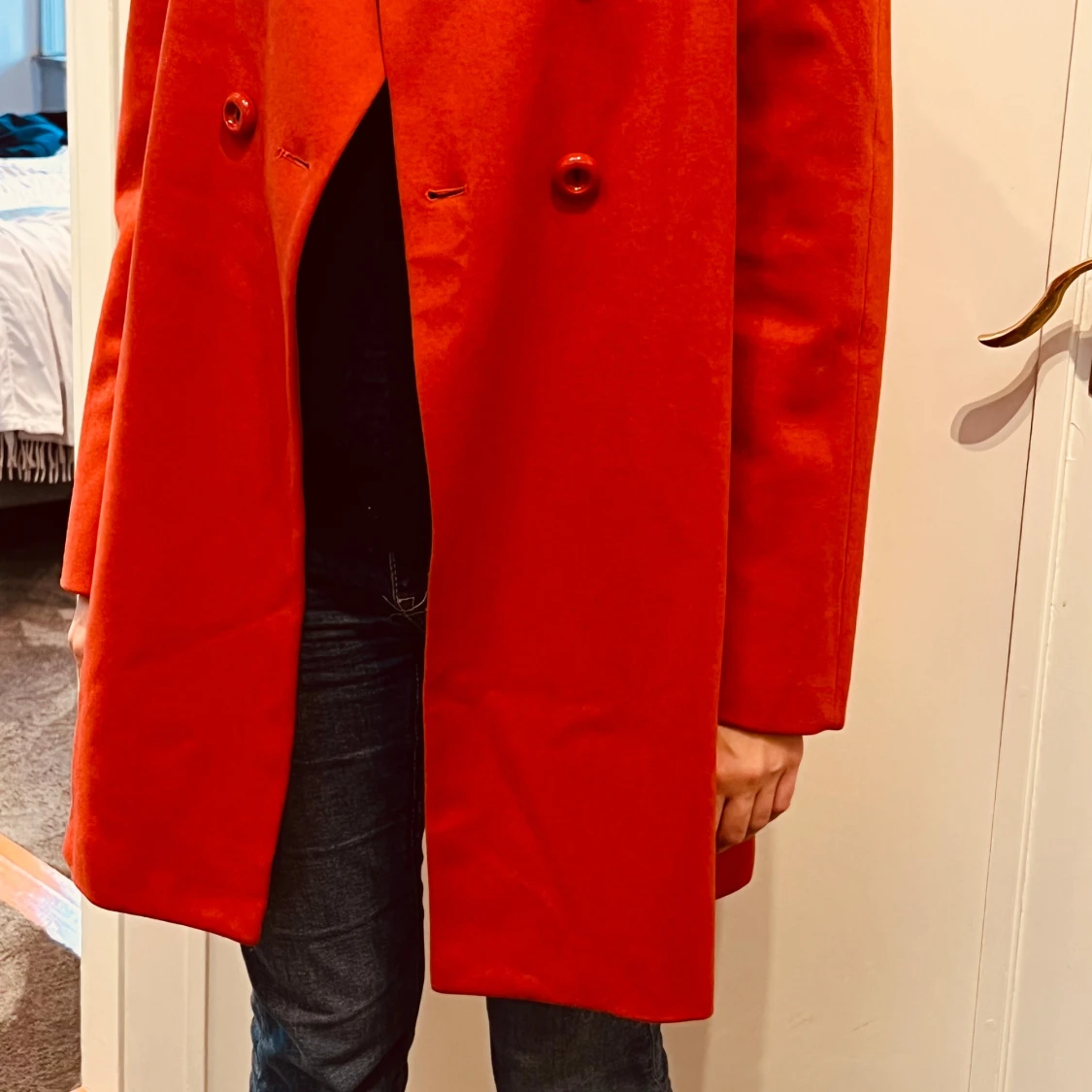 Röd kappa från Zara, stl L - 4