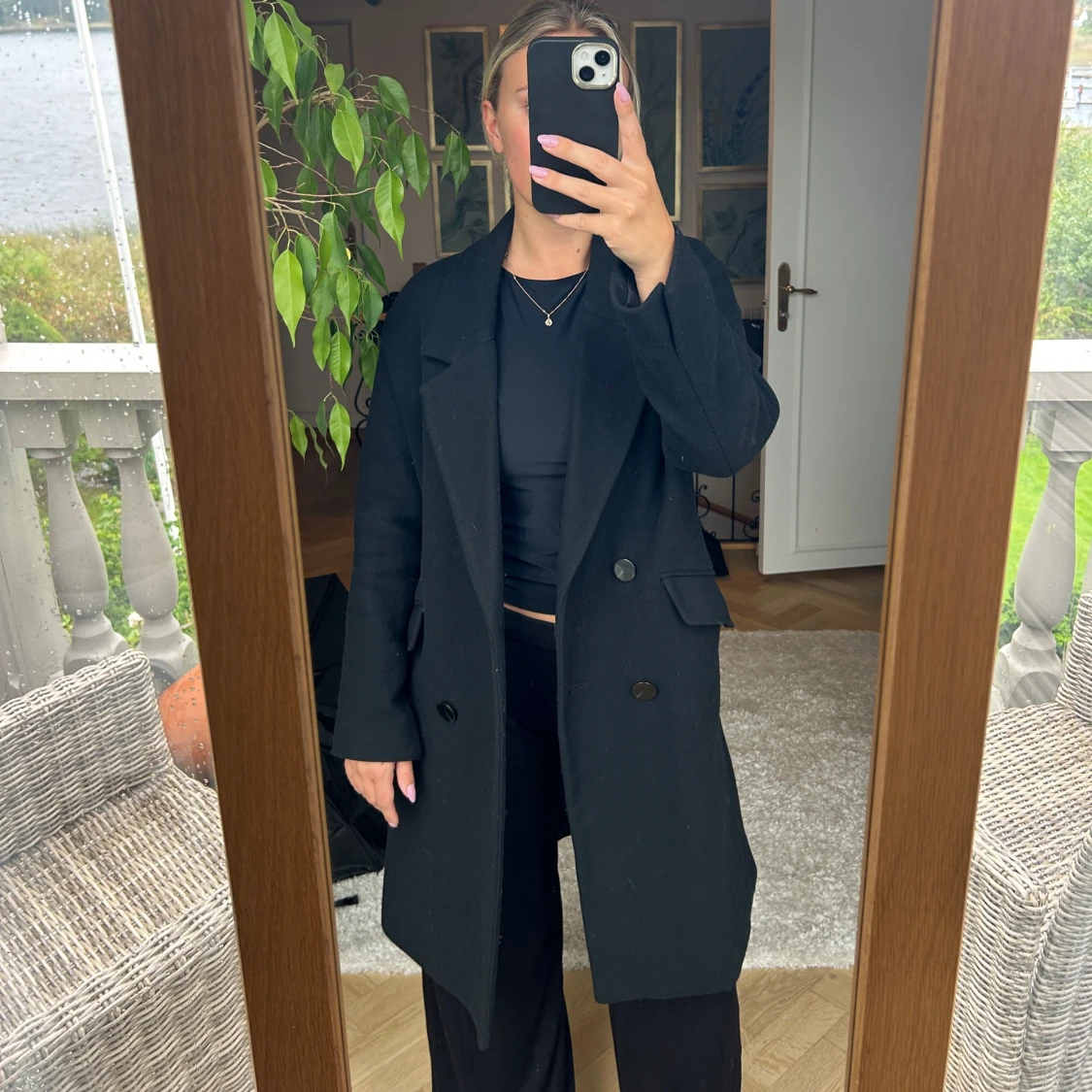 Svart kappa från Mango i ullmix - 3