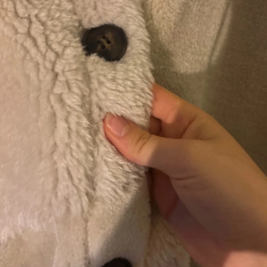 Beige teddyjacka från NA-KD, stl 36 - 3